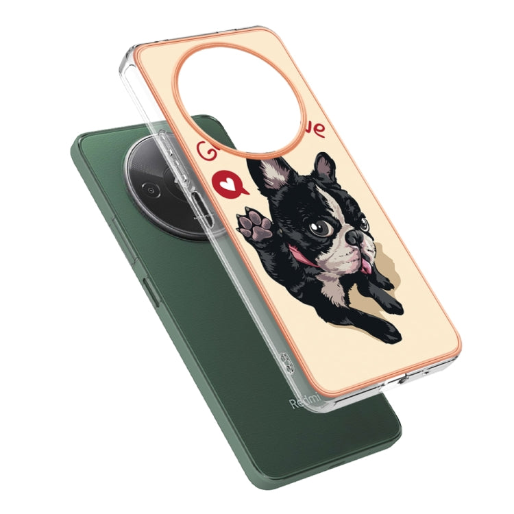 For Xiaomi Redmi A3 Electroplating Marble Dual-side IMD Phone Case(Lucky Dog) - Xiaomi Cases by buy2fix | Online Shopping UK | buy2fix