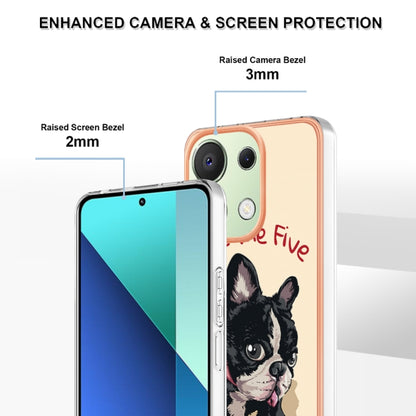 For Xiaomi Redmi Note 13 4G Global Electroplating Marble Dual-side IMD Phone Case(Lucky Dog) - Note 13 Cases by buy2fix | Online Shopping UK | buy2fix