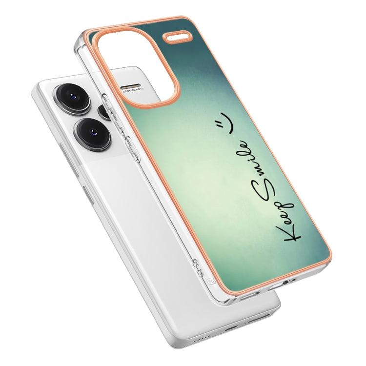 For Xiaomi Redmi Note 13 Pro+ 5G Electroplating Marble Dual-side IMD Phone Case(Smile) - Note 13 Pro+ Cases by buy2fix | Online Shopping UK | buy2fix