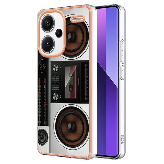 For Xiaomi Redmi Note 13 Pro+ 5G Electroplating Marble Dual-side IMD Phone Case(Retro Radio) - Note 13 Pro+ Cases by buy2fix | Online Shopping UK | buy2fix