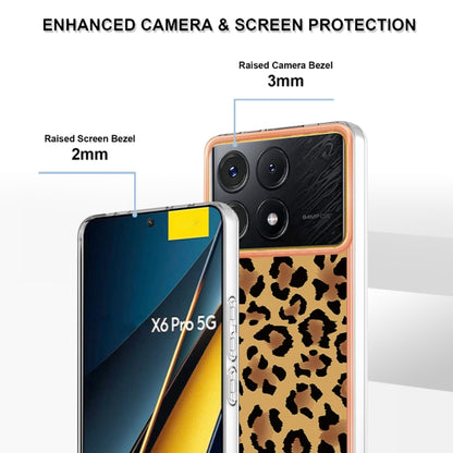 For Xiaomi Poco X6 Pro / Redmi K70E Electroplating Marble Dual-side IMD Phone Case(Leopard Print) - K70E Cases by buy2fix | Online Shopping UK | buy2fix