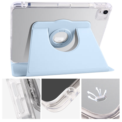 For iPad Air 11 2024 Clear Acrylic 360 Rotation Detachable Leather Tablet Case(Ice Blue) - iPad Air 11 2024 Cases by buy2fix | Online Shopping UK | buy2fix