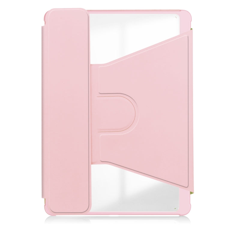 For Samsung Galaxy Tab S9 360 Rotation Transparent Smart Leather Case with Keyboard(Pink) - Galaxy Tab S9 Cases by buy2fix | Online Shopping UK | buy2fix