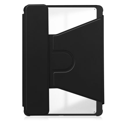 For Samsung Galaxy Tab S9 360 Rotation Transparent Smart Leather Case(Black) - Galaxy Tab S9 Cases by buy2fix | Online Shopping UK | buy2fix