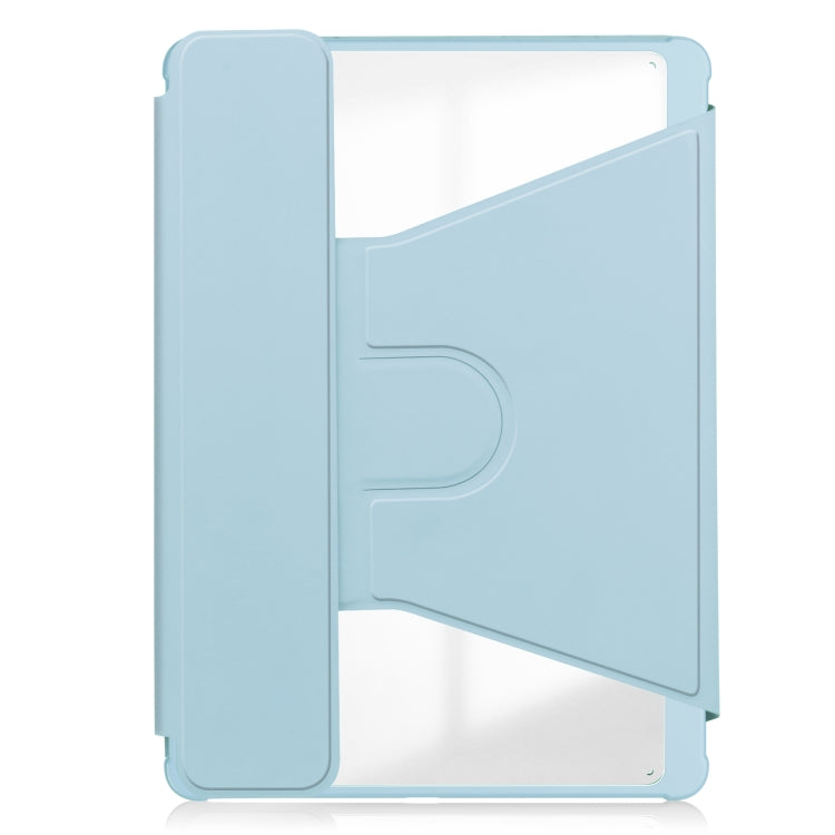 For Samsung Galaxy Tab S9 360 Rotation Transparent Smart Leather Case(Sky Blue) - Galaxy Tab S9 Cases by buy2fix | Online Shopping UK | buy2fix