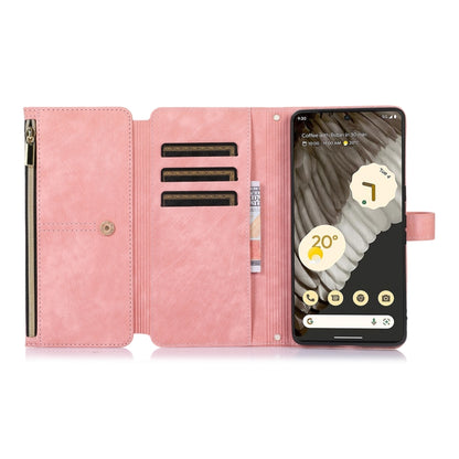 For Google Pixel 7 Pro Dream 9-Card Wallet Zipper Bag Leather Phone Case(Pink) - Google Cases by buy2fix | Online Shopping UK | buy2fix