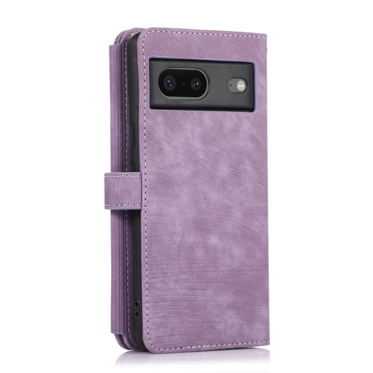 For Google Pixel 7 Dream 9-Card Wallet Zipper Bag Leather Phone Case(Purple) - Google Cases by buy2fix | Online Shopping UK | buy2fix