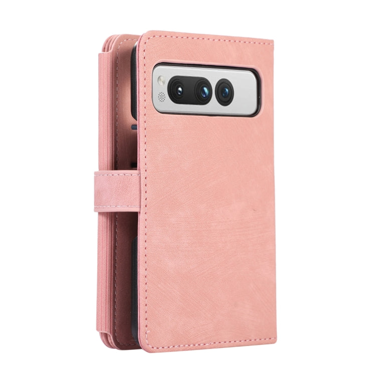 For Google Pixel Fold Dream 9-Card Wallet Zipper Bag Leather Phone Case(Pink) - Google Cases by buy2fix | Online Shopping UK | buy2fix