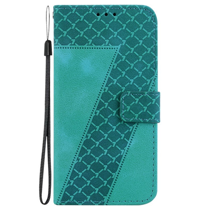 For Motorola Edge 2024 Seven-shaped Embossed Leather Phone Case(Green) - Motorola Cases by buy2fix | Online Shopping UK | buy2fix