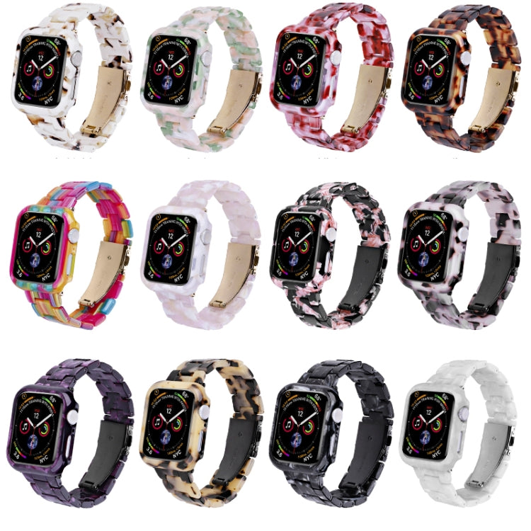 For Apple Watch Ultra 2 / Ultra 49mm Printed Resin PC Watch Band Case Kit(Tortoiseshell) - Watch Cases by buy2fix | Online Shopping UK | buy2fix