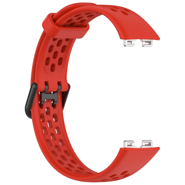 For Huawei Band 8 Solid Color Breathable Silicone Watch Band(Red) - Watch Bands by buy2fix | Online Shopping UK | buy2fix