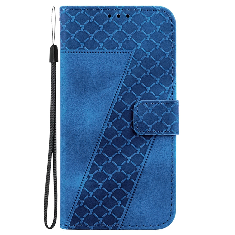 For Samsung Galaxy S22+ 5G 7-shaped Embossed Leather Phone Case(Blue) - Galaxy S22+ 5G Cases by buy2fix | Online Shopping UK | buy2fix