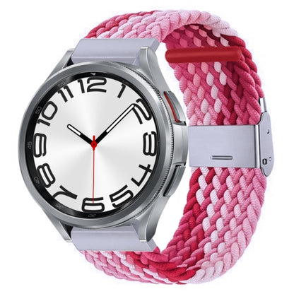 For Samsung Galaxy Watch 6 / 6 Classic Nylon Braided Metal Buckle Watch Band(Z Red Pink) - Watch Bands by buy2fix | Online Shopping UK | buy2fix