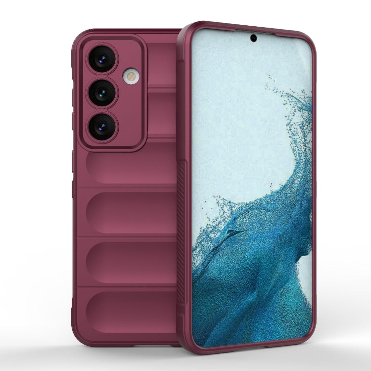 For Samsung Galaxy S24 5G Magic Shield TPU + Flannel Phone Case(Wine Red) - Galaxy S24 5G Cases by buy2fix | Online Shopping UK | buy2fix