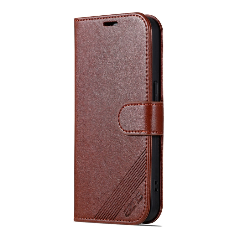 For iPhone 16 Pro AZNS Sheepskin Texture Flip Leather Phone Case(Brown) - iPhone 16 Pro Cases by AZNS | Online Shopping UK | buy2fix