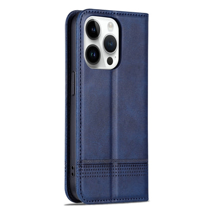 For iPhone 16 Pro AZNS Magnetic Calf Texture Flip Leather Phone Case(Dark Blue) - iPhone 16 Pro Cases by AZNS | Online Shopping UK | buy2fix