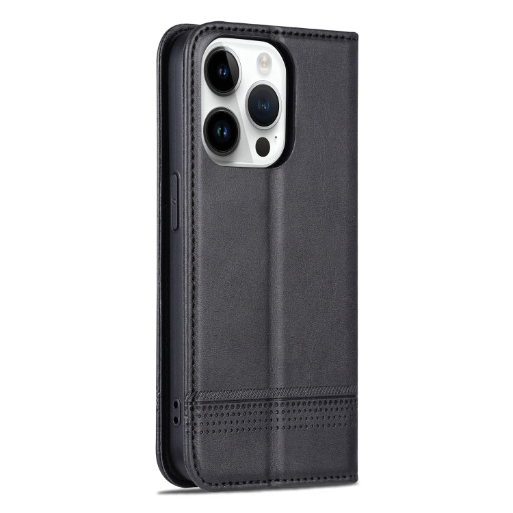 For iPhone 16 Pro AZNS Magnetic Calf Texture Flip Leather Phone Case(Black) - iPhone 16 Pro Cases by AZNS | Online Shopping UK | buy2fix