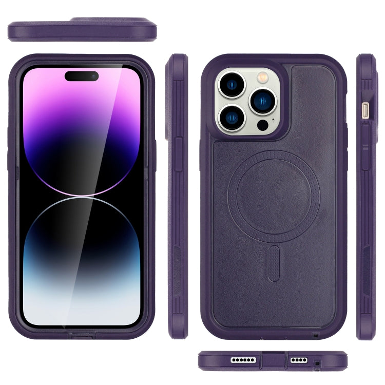 For iPhone 12 Pro Max Defender Series XT MagSafe Magnetic PC + TPU Shockproof Phone Case(Dark Purple) - iPhone 12 Pro Max Cases by buy2fix | Online Shopping UK | buy2fix