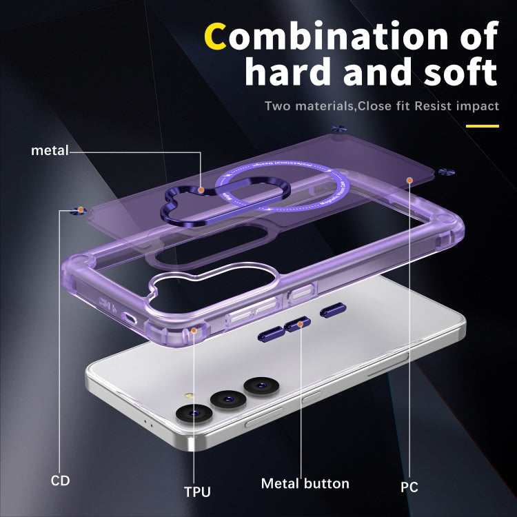 For Samsung Galaxy S25 5G Skin Feel TPU + PC MagSafe Magnetic Phone Case(Transparent Purple) - Galaxy S25 5G Cases by buy2fix | Online Shopping UK | buy2fix