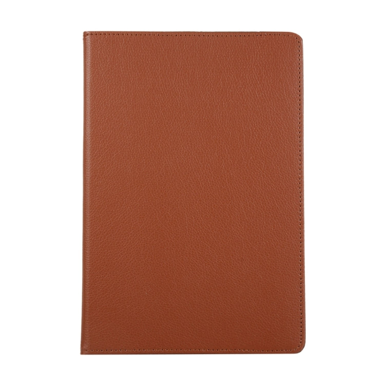 For Samsung Galaxy Tab S9+ 360 Degrees Rotation Holder Litchi Texture Leather Tablet Case(Brown) - Galaxy Tab S9+ Cases by buy2fix | Online Shopping UK | buy2fix