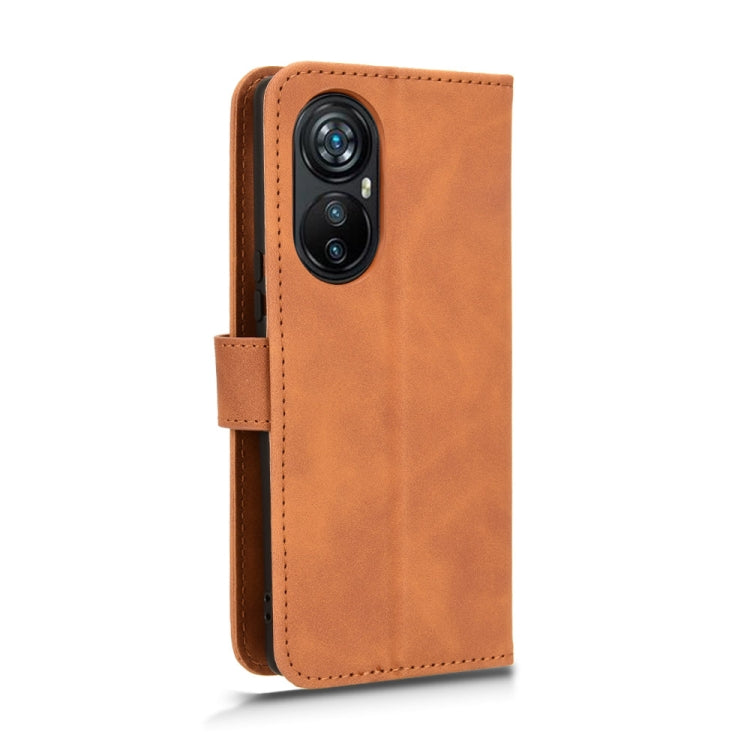 For Blackview A200 Pro Skin Feel Magnetic Flip Leather Phone Case(Brown) - More Brand by buy2fix | Online Shopping UK | buy2fix