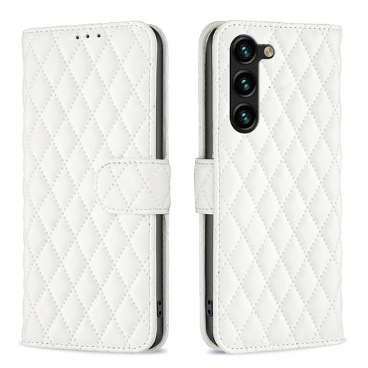 For Samsung Galaxy S24+ 5G Diamond Lattice Wallet Flip Leather Phone Case(White) - Galaxy S24+ 5G Cases by buy2fix | Online Shopping UK | buy2fix