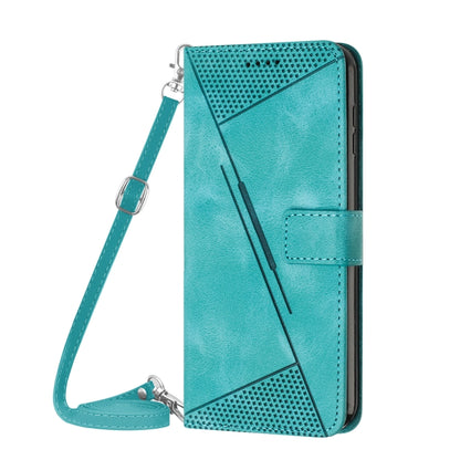 For Motorola Moto G Play 2024 Dream Triangle Leather Phone Case with Lanyard(Green) - Motorola Cases by buy2fix | Online Shopping UK | buy2fix