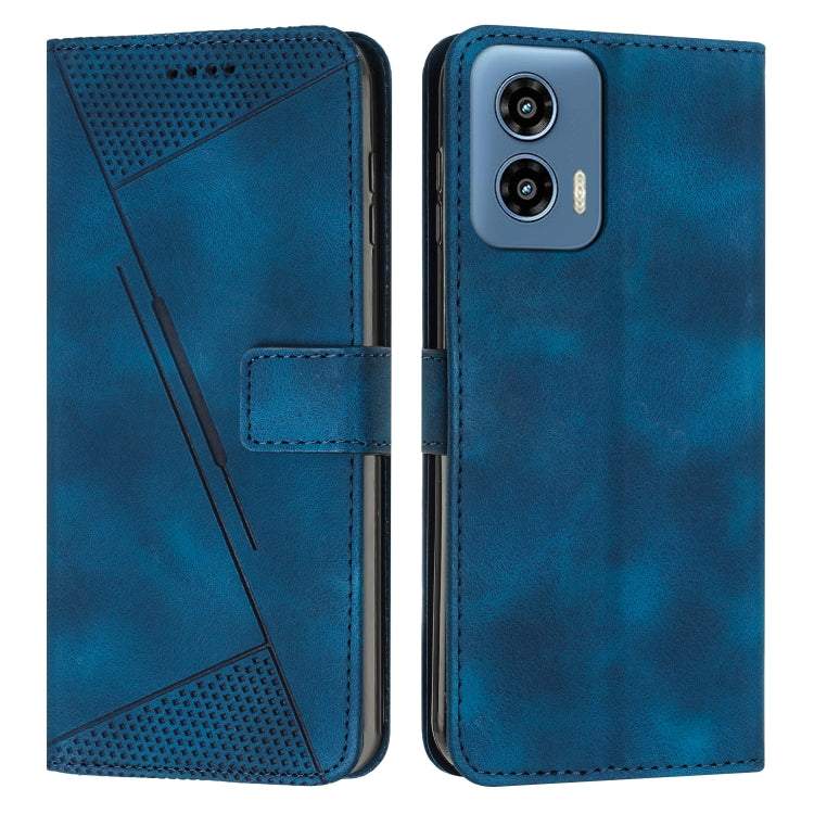 For Motorola Moto G Play 5G 2024/Moto G 5G 2024 Dream Triangle Leather Phone Case with Lanyard(Blue) - Motorola Cases by buy2fix | Online Shopping UK | buy2fix