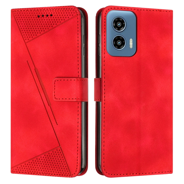 For Motorola Moto G Play 5G 2024/Moto G 5G 2024 Dream Triangle Leather Phone Case with Lanyard(Red) - Motorola Cases by buy2fix | Online Shopping UK | buy2fix