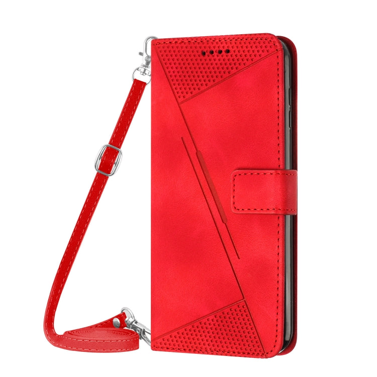 For Motorola Moto G Play 5G 2024/Moto G 5G 2024 Dream Triangle Leather Phone Case with Lanyard(Red) - Motorola Cases by buy2fix | Online Shopping UK | buy2fix