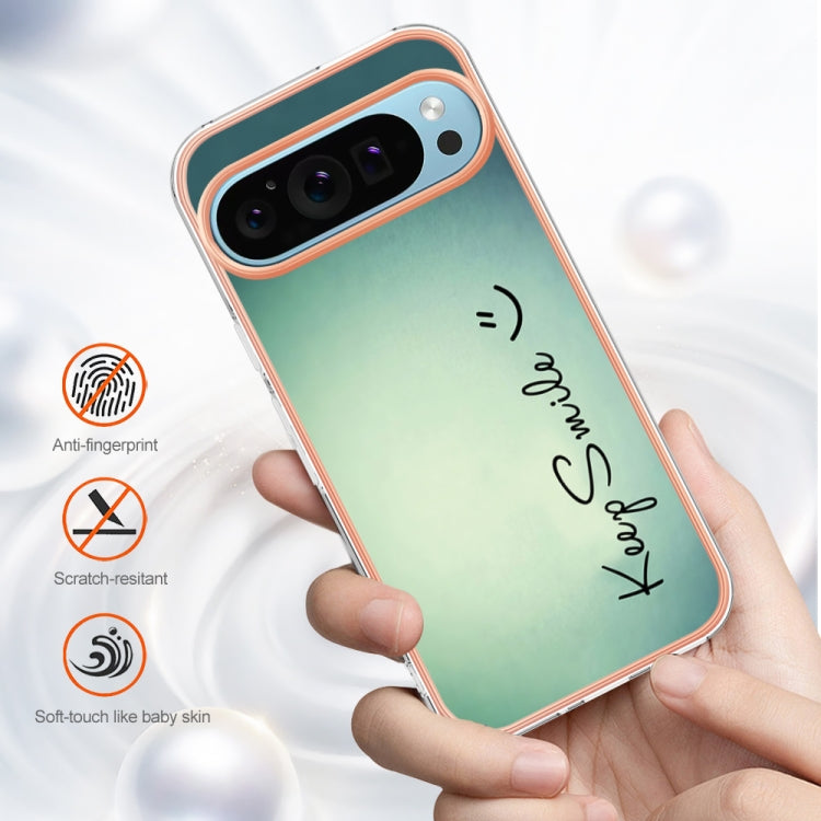 For Google Pixel 9 / 9 Pro Electroplating Dual-side IMD Phone Case(Smile) - Google Cases by buy2fix | Online Shopping UK | buy2fix