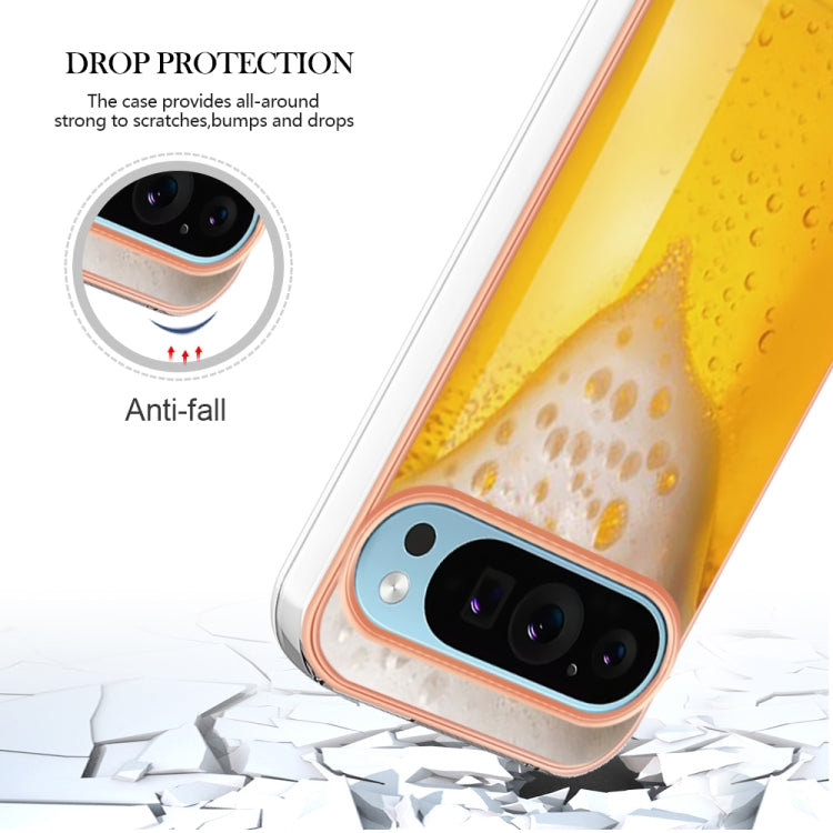 For Google Pixel 9 / 9 Pro Electroplating Dual-side IMD Phone Case(Draft Beer) - Google Cases by buy2fix | Online Shopping UK | buy2fix