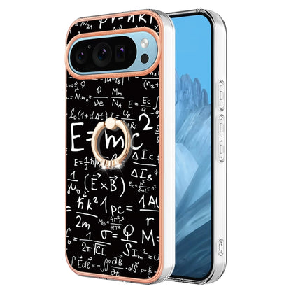 For Google Pixel 9 / 9 Pro Electroplating Dual-side IMD Phone Case with Ring Holder(Equation) - Google Cases by buy2fix | Online Shopping UK | buy2fix