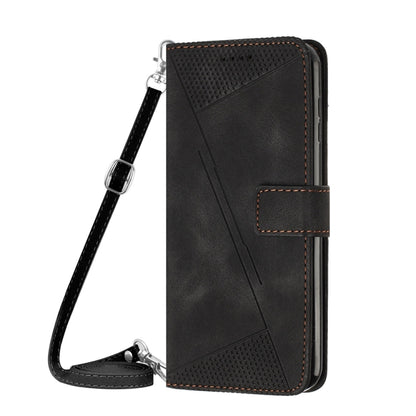 For OnePlus 11 Dream Triangle Leather Phone Case with Lanyard(Black) - OnePlus Cases by buy2fix | Online Shopping UK | buy2fix