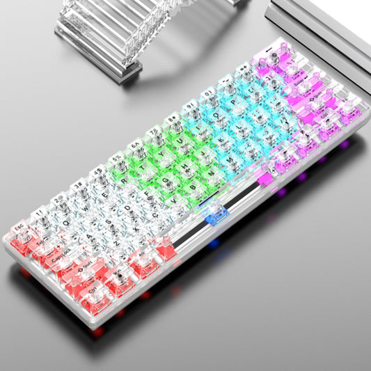 XUNFOX K30 Transparent 61-Keys Blacklit Wired Mechanical Keyboard, Cable Length: 1.5m(White) - Wired Keyboard by buy2fix | Online Shopping UK | buy2fix