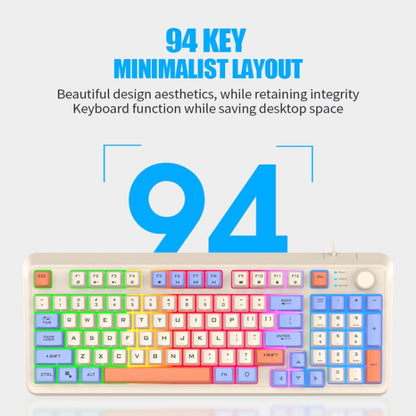 XUNFOX K82 Three-colors 94-Keys Blacklit USB Wired Gaming Keyboard, Cable Length: 1.5m(Bee) - Wired Keyboard by buy2fix | Online Shopping UK | buy2fix