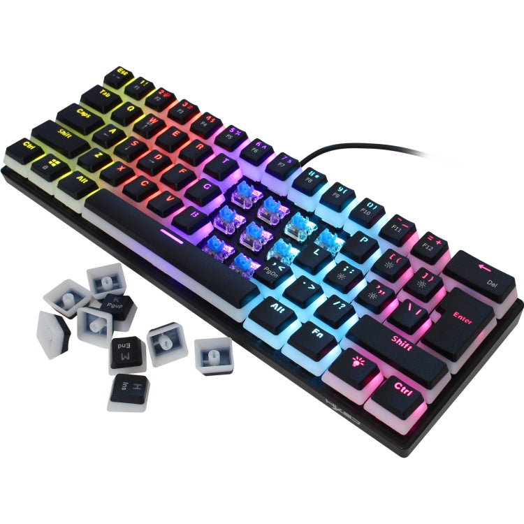 HXSJ L700 Wired RGB Mechanical Keyboard 61 Pudding Key Caps(Black) - Wired Keyboard by HXSJ | Online Shopping UK | buy2fix