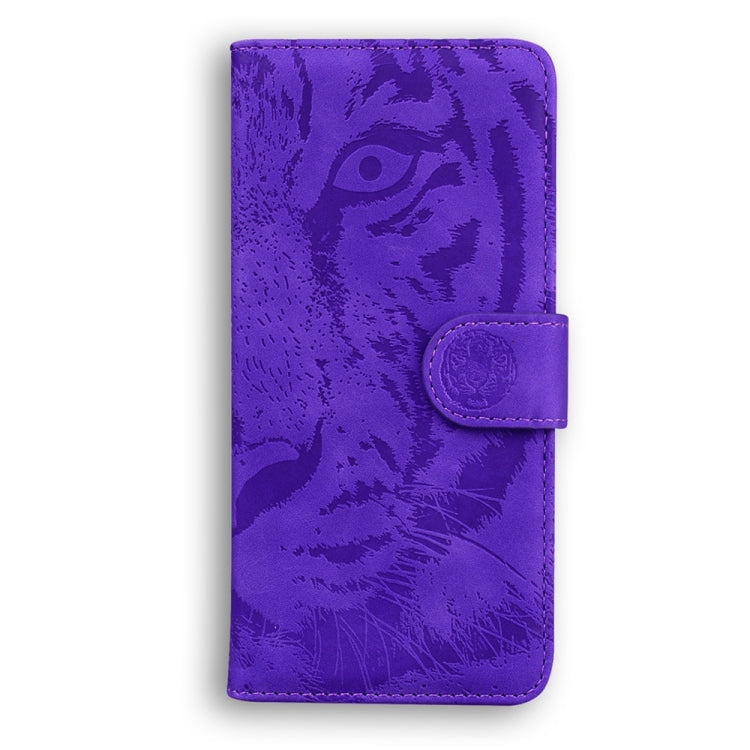 For OnePlus 13 Tiger Embossing Pattern Flip Leather Phone Case(Purple) - OnePlus Cases by buy2fix | Online Shopping UK | buy2fix