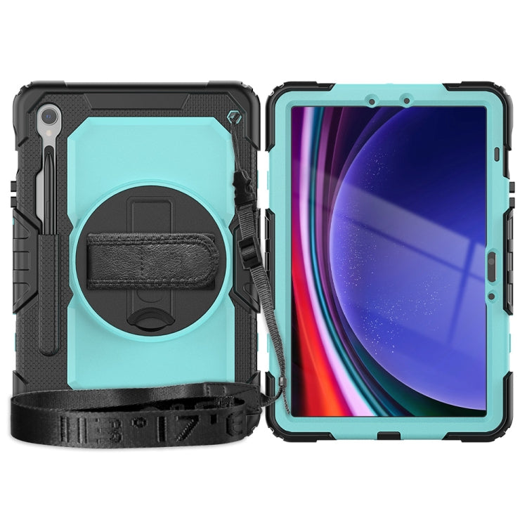 For Samsung Galaxy Tab S9 / S8 / S7 Silicone + PC Tablet Case(Black+Light Blue) - Galaxy Tab S9 Cases by buy2fix | Online Shopping UK | buy2fix