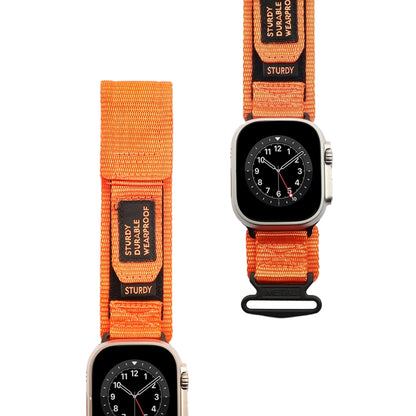 For Apple Watch Ultra 49mm AW Nylon Two-Section Watch Band(Orange) - Watch Bands by buy2fix | Online Shopping UK | buy2fix