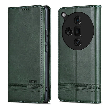 For OPPO Find X7 Ultra AZNS Magnetic Calf Texture Flip Leather Phone Case(Dark Green) - OPPO Cases by AZNS | Online Shopping UK | buy2fix