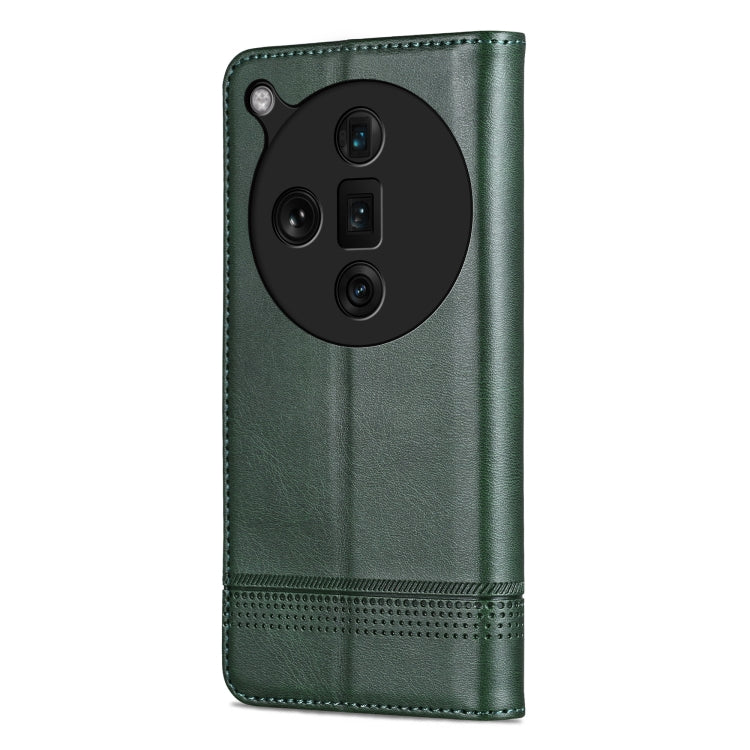 For OPPO Find X7 Ultra AZNS Magnetic Calf Texture Flip Leather Phone Case(Dark Green) - OPPO Cases by AZNS | Online Shopping UK | buy2fix