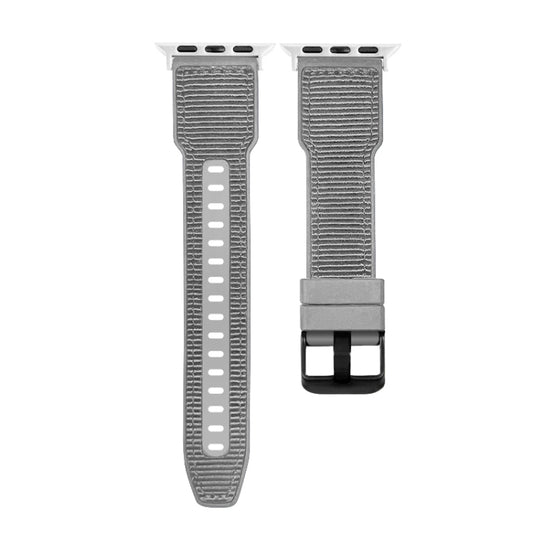 For Apple Watch Ultra 49mm Hybrid Braid Nylon Silicone Watch Band(Grey) - Watch Bands by buy2fix | Online Shopping UK | buy2fix