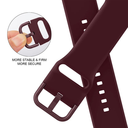 For Apple Watch SE 2022 44mm Pin Buckle Silicone Watch Band(Wine Red) - Watch Bands by buy2fix | Online Shopping UK | buy2fix