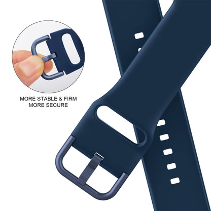 For Apple Watch SE 44mm Pin Buckle Silicone Watch Band(Abyss Blue) - Watch Bands by buy2fix | Online Shopping UK | buy2fix