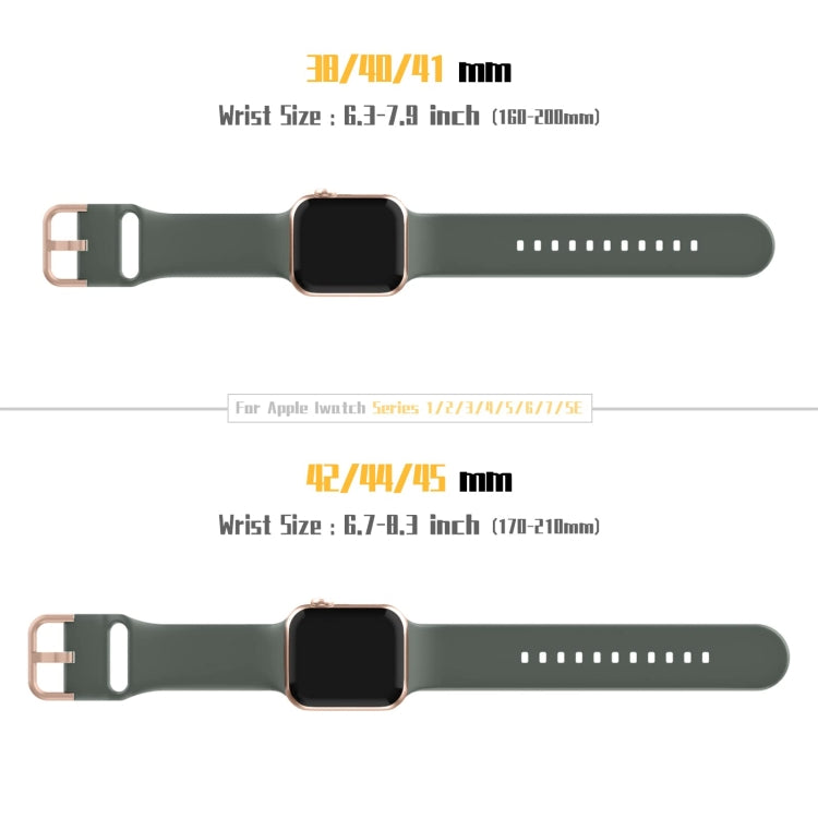 For Apple Watch 5 44mm Pin Buckle Silicone Watch Band(Olive) - Watch Bands by buy2fix | Online Shopping UK | buy2fix