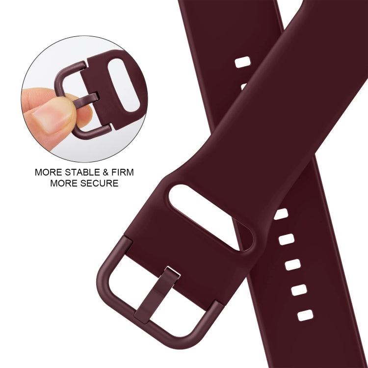 For Apple Watch 5 44mm Pin Buckle Silicone Watch Band(Wine Red) - Watch Bands by buy2fix | Online Shopping UK | buy2fix