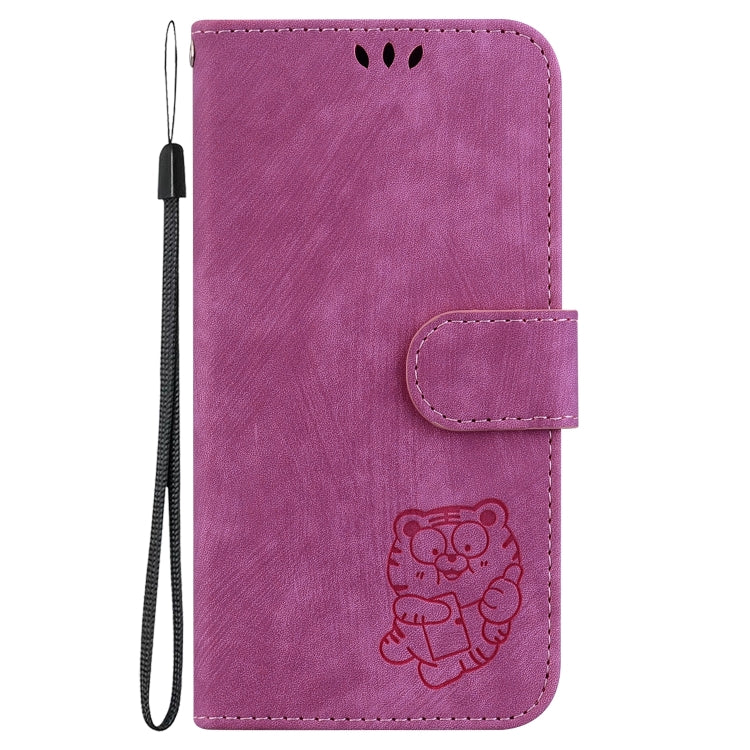 For iPhone 16 Little Tiger Embossed Leather Phone Case(Rose Red) - iPhone 16 Cases by buy2fix | Online Shopping UK | buy2fix