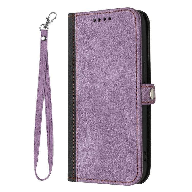 For Motorola Moto G Power 5G 2024 Side Buckle Double Fold Hand Strap Leather Phone Case(Purple) - Motorola Cases by buy2fix | Online Shopping UK | buy2fix