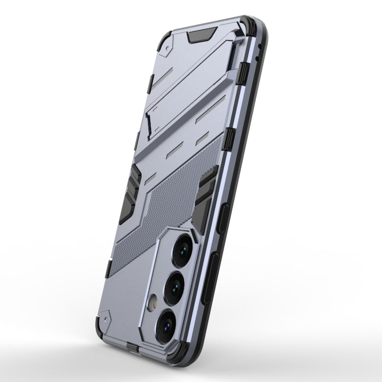 For Samsung Galaxy S24 5G Punk Armor 2 in 1 PC + TPU Shockproof Phone Case with Invisible Holder(Grey) - Galaxy S24 5G Cases by buy2fix | Online Shopping UK | buy2fix